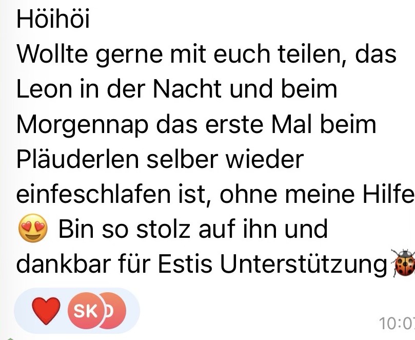 Nachricht einer begleiteten Mama
