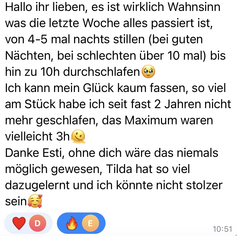 Nachricht einer begleiteten Mama