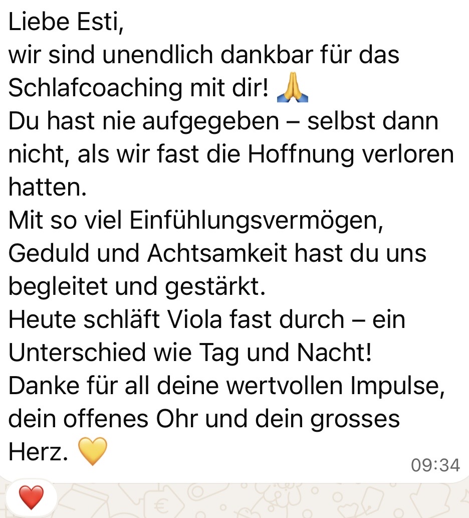 Nachricht einer begleiteten Mama
