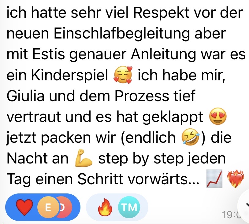 Nachricht einer begleiteten Mama