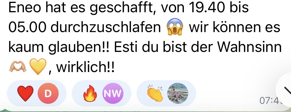 Nachricht einer begleiteten Mama