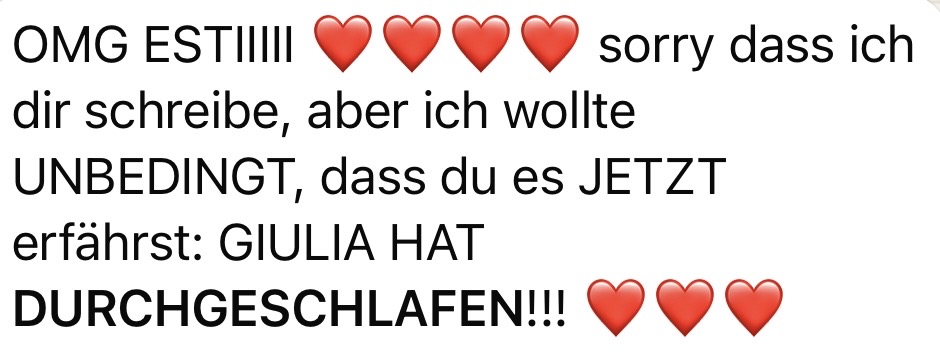 Nachricht einer begleiteten Mama