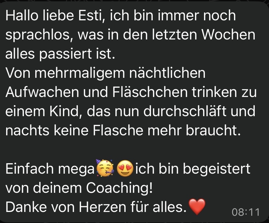 Nachricht einer begleiteten Mama